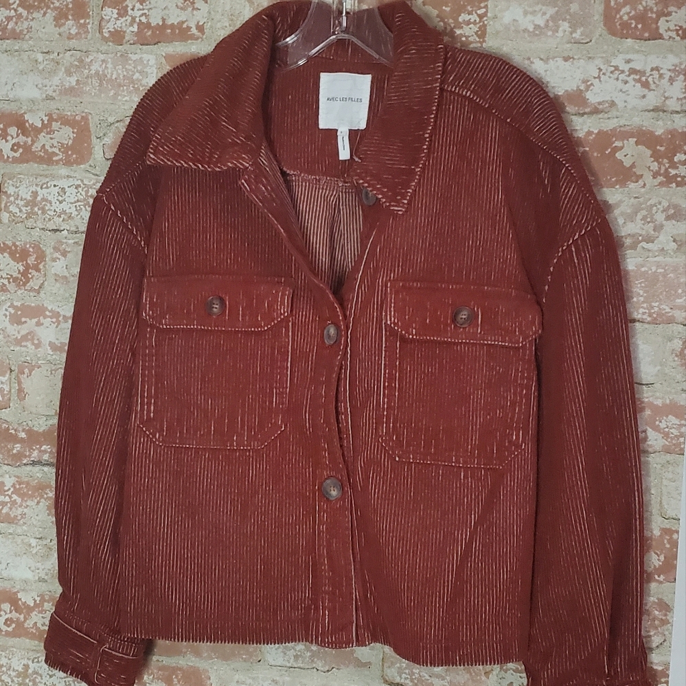 Avec Les Filles Corduroy Jacket in Rust